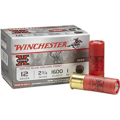 Winchester Super-X Rifled Slug Hollow Point 12 ga. 2.75 in. 1 oz. Hollow Point Slug 15 rd.