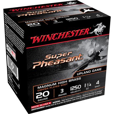 Winchester Super Pheasant Plated High Velocity 20 ga. 3 in. 1 1/4 oz. 4 Shot 25 rd.