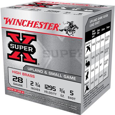 Winchester Super-X High Brass Heavy Game Load 28 ga. 2.75 in. 3/4 oz. 5 Shot 25 rd.