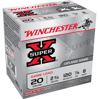 Winchester Super-X Game Load 20 ga. 2.75 in. 7/8 oz. 8 Shot 25 rd.