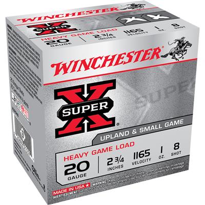 Winchester Super-X Heavy Game Load 20 ga. 2.75 in. 1 oz. 8 Shot 25 rd.