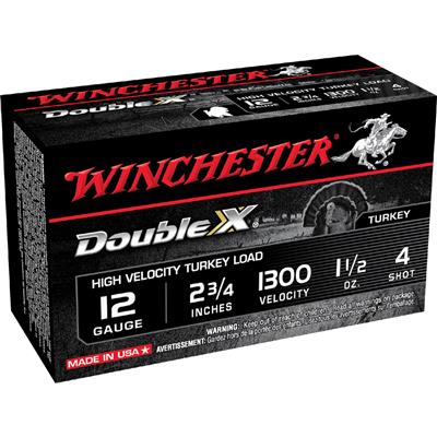 Winchester Double X High Velocity Turkey Load 12 ga. 2.75 in. 1 1/2 oz. 4 Shot 10 rd.