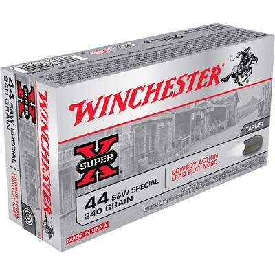 Winchester Super-X Pistol Ammo 44 S&W Spl. 240 gr. Lead Cowboy Action 50 rd.