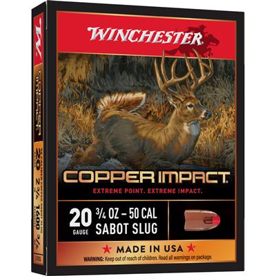 Winchester Copper Impact Sabot Slug 20 ga. 2.75in. 3/4oz. 5 rd.