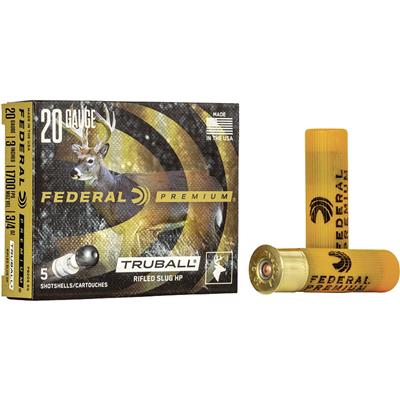 Federal Premium Vital-Shok Shotgun Ammo 20 ga. 3 in. 3/4 oz. Truball HP Slug 5 rd.