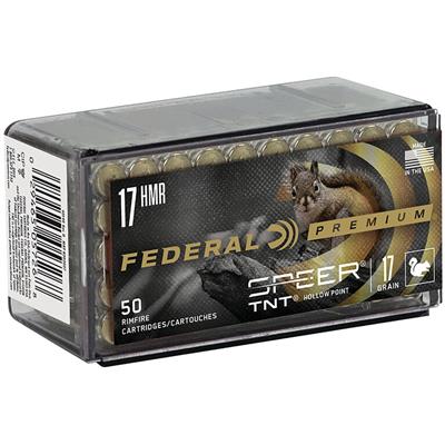 Federal V-Shok Rimfire Ammo 17 HMR. 17 gr. Speer TNT 50 rd.