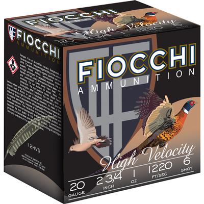 Fiocchi High Velocity Hunting Loads 20 ga. 2.75 in. 1 oz. 6 Shot 25 rd.