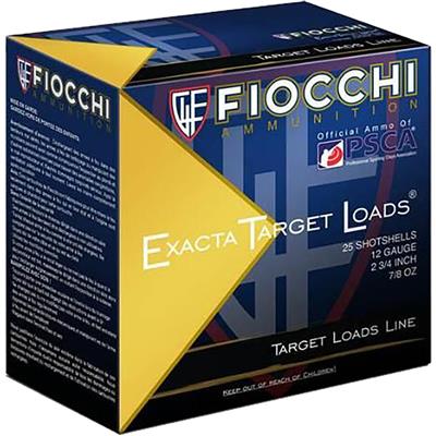 Fiocchi Exacta Trainer Shotgun Loads 12 ga. 2.75 in. 7/8 oz. 1200 FPS 8 Shot 25 rd.