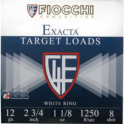 Fiocchi White Rino Shotgun Loads 12 ga. 2.75 in. 1 1/8 oz. 1250 FPS 8 Shot 25 rd.