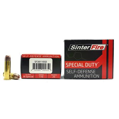 Sinterfire Special Duty Pistol Ammo 38 Spcl. 110 gr. HP 20 rd.