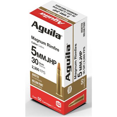 Aguila Special Rimfire Ammo 5mm Rem. Rimfire Mag. 30 gr. JHP 50 rd.