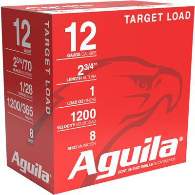 Aguila Target Shotgun Load 12 ga. 2.75 in. 1 oz. 1200 FPS 8 Shot 25 rd.