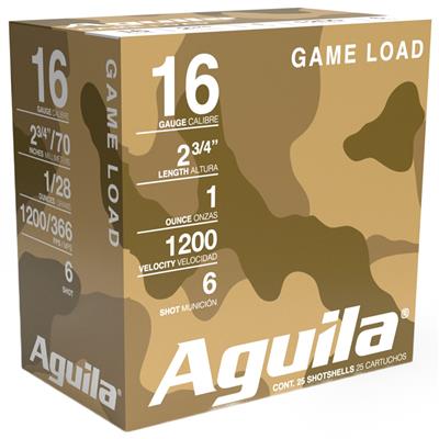 Aguila Standard Velocity Shotgun Game Load 16 ga. 2.75 in. 1 oz. 6 Shot 25 rd.