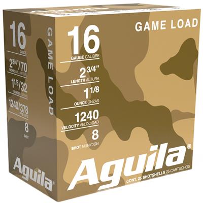 Aguila High Velocity Shotgun Game Load 16 ga. 2.75 in. 1 1/8 oz. 8 Shot 25 rd.