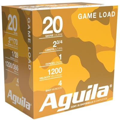 Aguila High Velocity Shotgun Game Load 20 ga. 2.75 in. 1 oz. 4 Shot 25 rd.