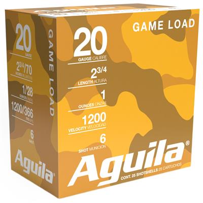 Aguila High Velocity Shotgun Game Load 20 ga. 2.75 in. 1 oz. 6 Shot 25 rd.