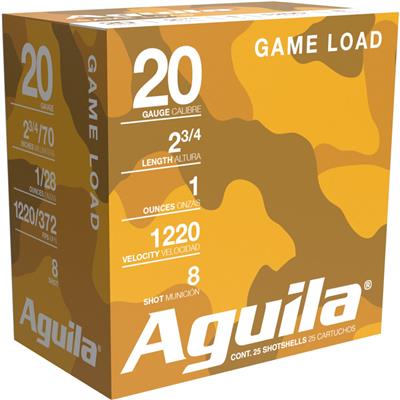 Aguila High Velocity Shotgun Game Load 20 ga. 2.75 in. 1 oz. 8 Shot 25 rd.