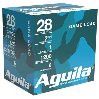 Aguila Standard Velocity Shotgun Game Load 28 ga. 2.75 in. 1 oz. 6 Shot 25 rd.