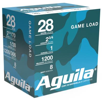 Aguila Standard Velocity Shotgun Game Load 28 ga. 2.75 in. 1 oz. 8 Shot 25 rd.