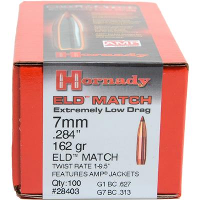 Hornady ELD Match Bullets 7mm .284 162 gr. ELD Match 100 box