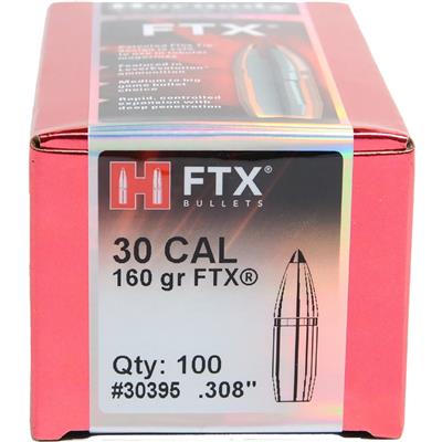 Hornady FTX Rifle Bullets 30 cal. .308 160 gr. FTX (30-30 Win.) 100 box