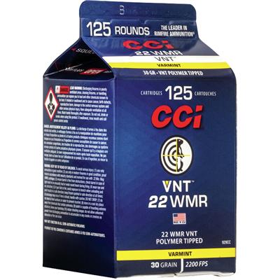 CCI Pour Pack Rimfire Ammo 22 WMR 30 gr. Varmint Tipped 125 rd.