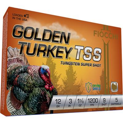 Fiocchi Golden Turkey TSS Shotgun Ammo 12 ga. 3 in. 1 5/8 oz. 9 Shot 5 rd.