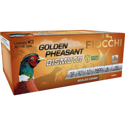 Fiocchi Golden Pheasant Bismuth Shotgun Ammo 12 ga. 2.75 in. 1 1/4 oz. 4 Shot 10 rd.