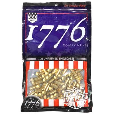 1776 USA Unprimed Brass 380 ACP 100 pc.