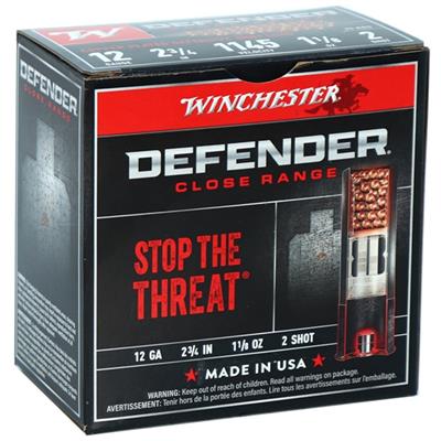 Winchester Defender Load 12 ga. 2.75 in. 1 1/8 oz. 2 Shot 25 rd.