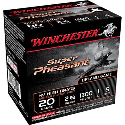 Winchester Super Pheasant Shotgun Load 20 ga. 2.75 in. 1 oz. HV HB 5 Shot 25 rd.