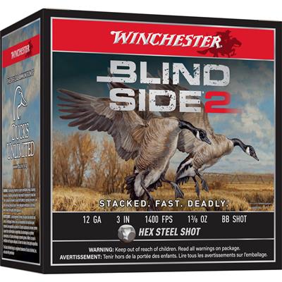 Winchester Blind Side 2 Shotgun Ammo 12 ga. 3 in. 1 3/8 oz. BB Shot 25 rd.