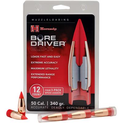 Hornady Bore Driver Muzzleloader Bullet 50 cal. 340 gr. Bore Driver ELD-X 12 rd.