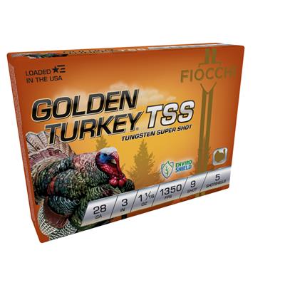 Fiocchi Golden Turkey TSS Shotgun Ammo 28 ga. 3 in. 1 1/16 oz. 9 Shot 5 rd.