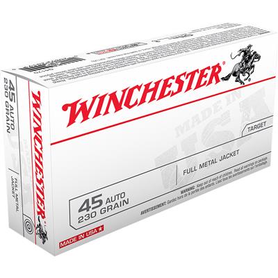 Winchester USA Pistol Ammo 45 ACP 230 gr. FMJ 50 rd.