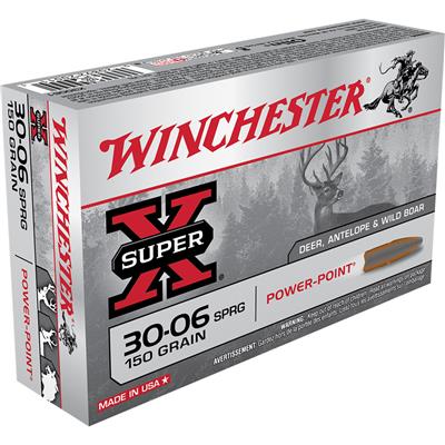 Winchester Super-X Rifle Ammo 30-06 Springfield 150 gr. Power-Point 20 rd.