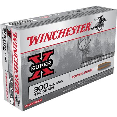 Winchester Super-X Rifle Ammo 300 Win Mag 150 gr. Power-Point 20 rd.