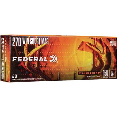 Federal Fusion Rifle Ammo 270 WSM 150 gr. Fusion Soft Point 20 rd.