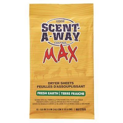 Scent-A-Way Max Dryer Sheets Fresh Earth 15 pk.