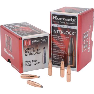 Hornady Boat Tail Spire Point Bullets 6 mm. .243 in. 100 gr. 100 pk