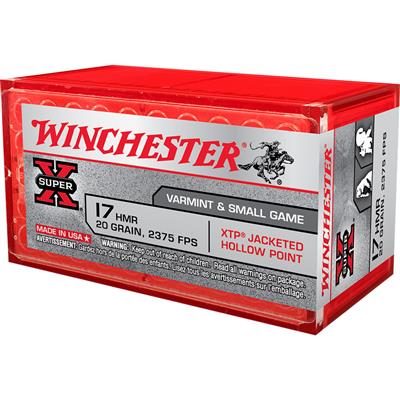 Winchester Super-X Rimfire Ammo 17 HMR 20 gr. Jacketed HP 50 rd.