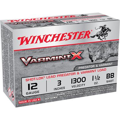 Winchester Varmint X Shot-Lok Load 12 ga. 3 in. 1 1/2 oz. BB Shot 10 rd.