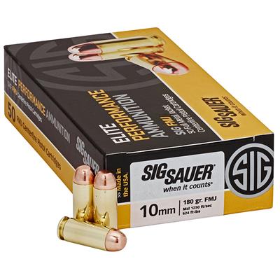 Sig Sauer Elite Ball Performance Pistol Ammo 10mm 180 gr. FMJ 50 rd.