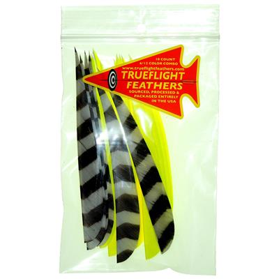 Trueflight Feather Combo Pack Barred/Chartreuse 5 in. LW Shield Cut