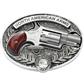 NAA Mini-Revolver w/ Enclosed Belt Buckle 22 LR 1.13 in Stainless / Wood 5 rd.