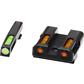 HIVIZ LiteWave H3 Handgun Sight Glock 9mm Green/Orange Litepipes White Front Ring