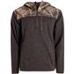 Habit Men's 1/4 Zip Hooded Fleece Pullover M-Realtree APX / Turkish Coffee