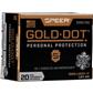 Speer Gold Dot Personal Protection Pistol Ammo 9mm +P 124 gr. HP 20 rd.